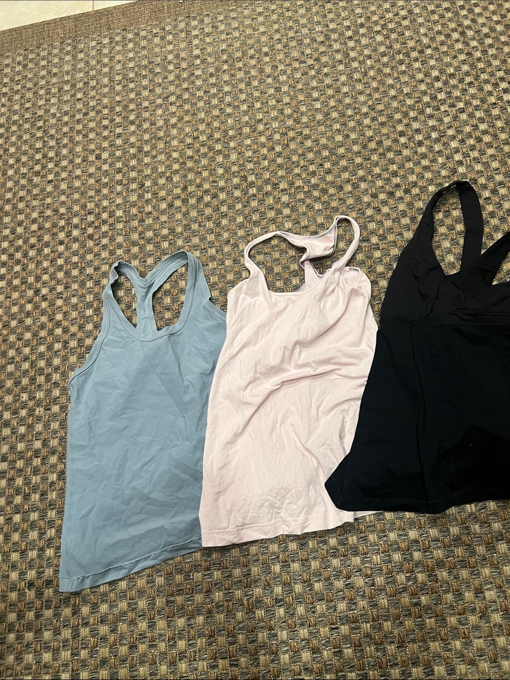 Lululemon Racerback Tank Top - Light Blue, Pale Pink, Black